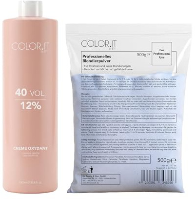 COLOR.IT by BM Blondier-Set 1000ml Creme-Entwickler und 500g Blondierpulver (12%, 1er Pack)