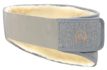 Rohn Moden Lammfell Nierenwärmer aus Merinowolle, verstellbarer Nierengurt aus Schaffell, Öko Rückenwärmer, Flexigurt für Damen und Herren, weicher Thermogurt (grau, XL, 120-140 cm)