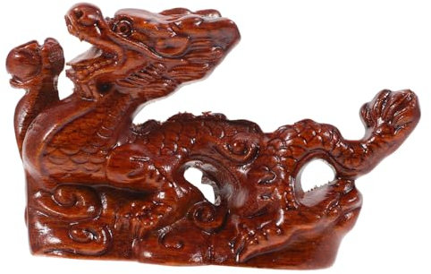 BESTYASH Holz-drachenfigur Dekorative Desktop Tierfigur Handgefertigt Stabiles Holzornament Geschenk Feng Shui Glücksbringer Lebendige Chinesische Drachenstatue