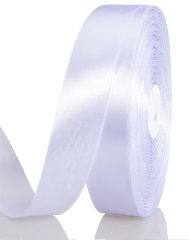 Satinband Weiß 15 mm Breit Schleifenband, 91 Meters Geschenkband Stoffband Satin Dekoband Seidenband zum Basteln, Geschenkverpackung, Kunsthandwerk, Geburtstag Hochzeit Taufe Weihnachten Dekoration