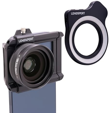 LensXpert Lot d'objectifs macro 10X et 20X pour smartphones - Kit double objectif macro HD universel à clipser - Mise au point réglable et photographie ultra gros plan pour iPhone, Samsung, Android