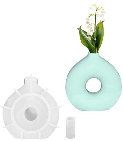 LNSYSNS Moule pour Resine Epoxy, Translucide Vase à Fleurs en Résine Époxy, Réutilisable Vase Moule Silicone, Facile à Démouler pour Fabrication de Vases, Bougeoirs et Décorations DIY