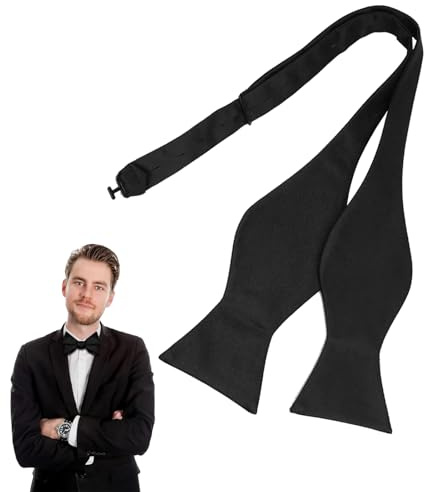 1 cravatta regolabile da annodare, papillon da uomo, formale da collo, tinta unita, per feste di nozze formali, smoking, papillon da uomo per nastro da annodare, adatto