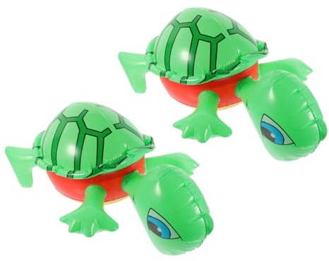 TOBBOMEY 2 Stück Aufblasbare Schildkröten PVC Partyspielzeug Aufblasbarer Pool Dekoration Spaß Requisite