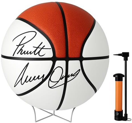 Hiboom 1 Set Size 7 Autograph Basketball with Acrylic Stand, 1/4 Brown