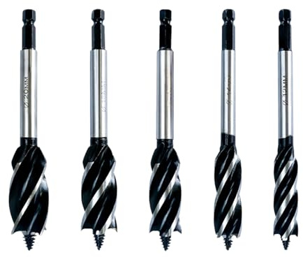 Brocas de cola hexagonal - Herramientas de trabajo de madera de cola hexagonal,Juego De Brocas Helicoidales Hexagonales,Para carpinteros Principiantes Cerraduras Puertas Cajones Ladrillo Hormigón
