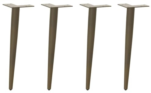 Frdhee Desk Leg Table Supports,Coffee Table Legs Conical Shape 4 pcs nature Steel 42-43 cm Steel,Use for Bench Desk Dining End Desks Chairs DIY,Easy to Setup