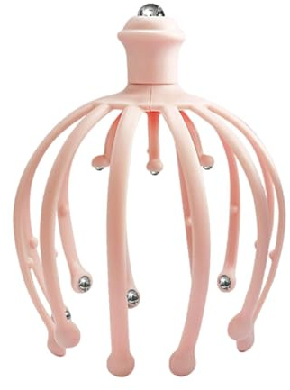 Hårbottenmassageapparat, bärbar hand-spa huvudmassageapparat bläckfisk | klo, finger-huvudskrapa, rollerballs, spetsar, huvudmassage- för djup avkoppling och stressminskning