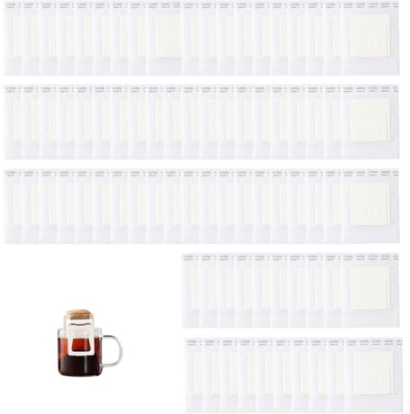 100 Stueck Einweg Kaffee Filter Portion Reise Camping tragbar Aufbruehen | Drip Bag, Frisch, gemahlen, Einwegkaffee, haengend, Tasse, Outdoor, Rucksacktour, kein Geraet, noetig, aromatisch