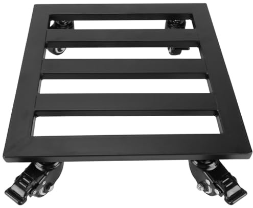 Generico Supporto per Piante in Metallo Nero 30x30 Cm con Ruote Girevoli Bloccabili, Portavasi da Terra Resistente per Interni ed Esterni, Carrello per Vaso Pesante Facile da Spostare