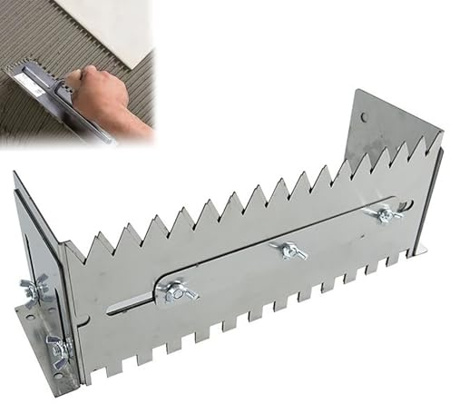 Llana dentada con dientes triangulares y cuadrados, peine ajustable para mortero para adhesivo de azulejos de capa fina, herramienta profesional para nivelar azulejos,60cm