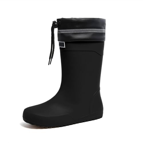 Botas de goma para hombre de media altura, antideslizantes, impermeables, resistentes, con puntera reforzada, ligeras, para exteriores, para pesca, senderismo, botas de goma