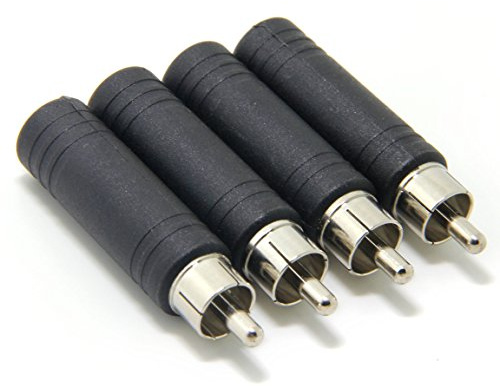 6.35 mm TS femmina a RCA adattatore maschio 4-Pack