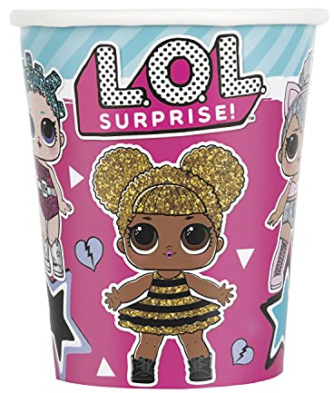 Unique Party 23796EU - Gobelets en Carton Fête à Thème LOL Surprise - Paquet de 8