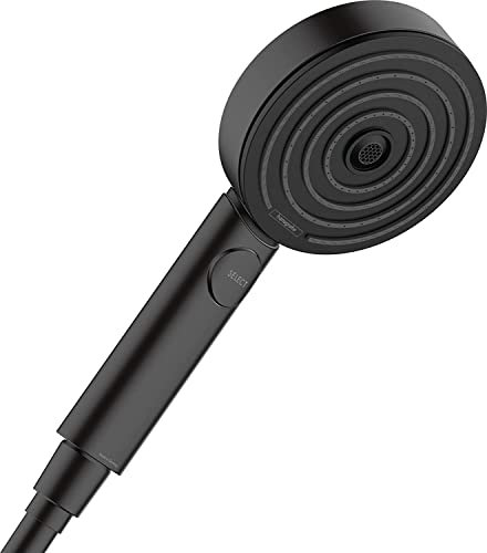 hansgrohe Duschkopf Pulsify Select S, Duschbrause 3 Strahlarten Relaxation, Antikalk-Funktion, Mattschwarz, Kunststoff