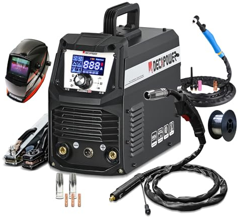 Decapower 220V Poste à souder 120A Arc Lift TIG FLUX MIG sans gaz 3 en 1 Machine de soudage de fil sans gaz Ménage (PACK 3)