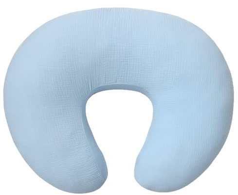 Owlowla Stillkissenbezug aus Musselin, weiche Baumwolle, passend für Stillkissen für Babys, Jungen, Mädchen (Babyblau)