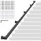 12FT/365CM Square Tube Handrail,Wall Mount Staircase Handrail Modern Pipe Stair Industrial Stair Rail for Indoor Outdoor Steps,440lbs Load,Carbon Steel Non-Slip Grab Handle for Loft Porch 4 Sections