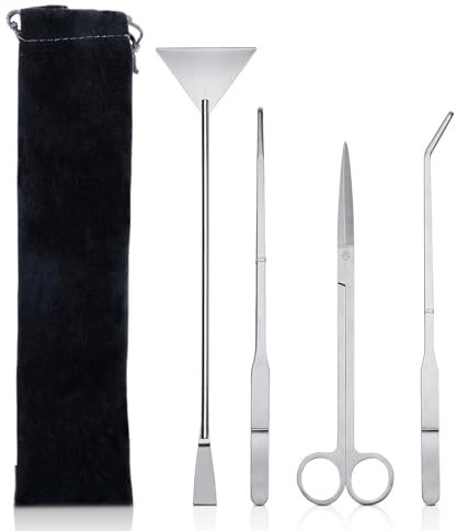 Aquarium long Tweezers Scissors Spatula Tool Set,4 in 1 Anti-Rust Aquatic Plant Aquascaping Tool,Anti-Rust Fish Tank Starter Kits for Aquarium Plants Clean Fish Tank Aquascape Tools Sets