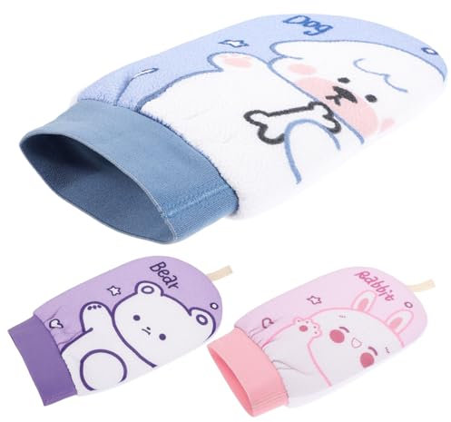 Healeved 3pcs Exfoliating Bath Gloves Exfoliating Glove Kessa Korean Body Scrubbing Mitts Shower Cleaning Mitts