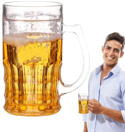 Divertida taza de cerveza, taza de cerveza de simulación, diseño de doble , divertidos accesorios de broma de 15 cm para el día de los inocentes