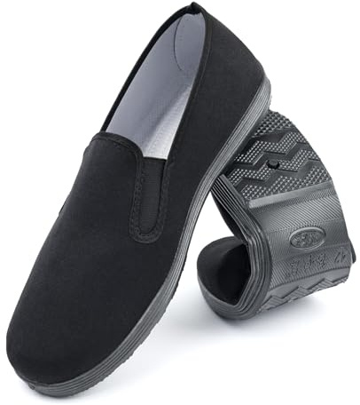 Zapatos de Kung Fu de Beijing Antiguos, Zapatos Unisex de Artes Marciales Tradicionales de Tai Chi con Parte Superior de Lona y Suela de Goma Antideslizante,duraderos y con diseño Cultural. Size 36