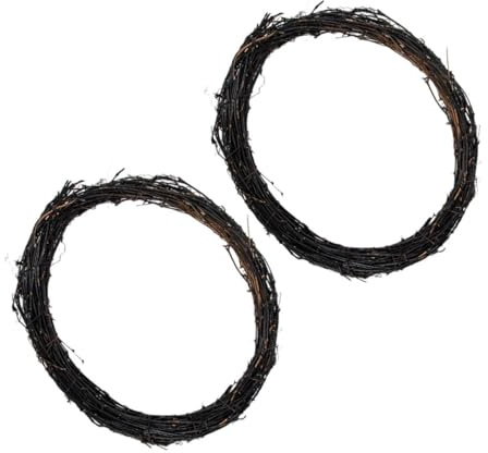 Ciieeo 2pcs Natural Grapevine Wreath Hoops for Halloween Wedding Diy Craft Party Decorations Rattan Wreath Rings