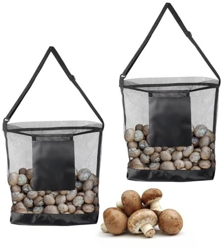 Sac à piolet aux champignons - Sac de crochetage avec sangle réglable - Sac de rangement pliable pour la ferme de la jungle, la baie, la chasse au jardin, la collection de fruits