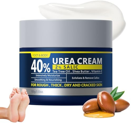 Urea creme 40 prozent & salic Fuß & Körper Creme,Intensiver Hornhautentferner & Pflegecreme für extrem trockene,rissige Füße und Hände,Nicht fettende,schnell einziehende Fußcreme & Handcreme,100g