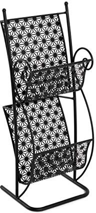 HAKU Möbel Zeitungsständer schwarz, Metall - Maße: B 31 cm x H 80 cm x T 27 cm, Style: Art Deco