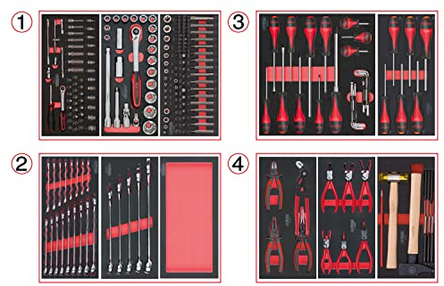 KS Tools 714.0241 Material-241 Werkzeug 4 Schubladen für Werkstattwagen