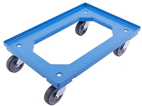 DieKlappbox – Carrello transportabile 60x40 cm, carrello con ruote per casse pieghevoli, contenitori, Eurobox, Made in Germany, certificato TÜV, 4 ruote girevoli, portata max 300 kg, blu