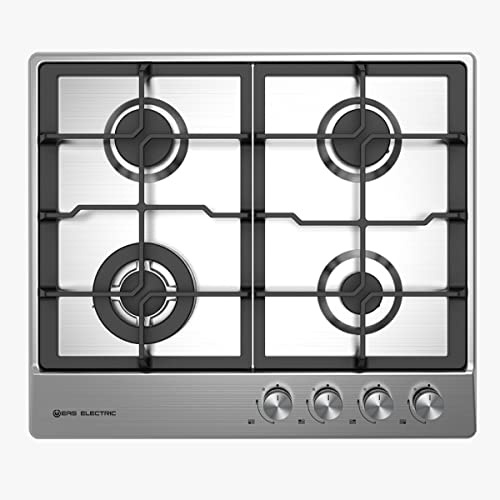 EAS Electronics Encimera Gas, 4 feus, Rejillas de hierro fundido Moderno 60 Cm
