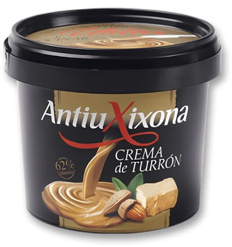 Crema de Turrón de Jijona para Untar y cocinar - 350 gramos - Marca Antiu Xixona - Directa para consumir - Muy utilizada para elaborar postres y salsas de turrón de Jijona