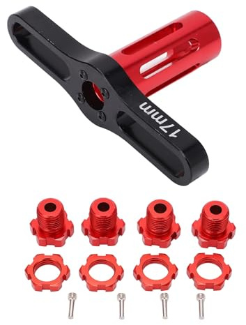VGEBY RC Nuts Splined Radnaben, 4 Satz 17 mm Sechskantmuttern Verzahnte Radnaben für 5353X E‑REVO Summit 1/10 RC Car(Rot)