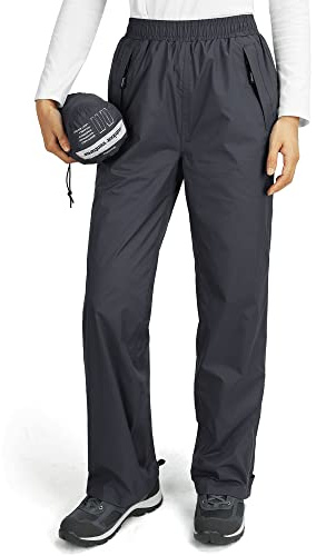 Outdoor Ventures Wasserdicht Regenhose Damen Atmungsaktiv Wanderhose | Leichte Faltbare Überziehhose mit Mesh-Futter, Reflektierende Streifen, Outdoorhose Trekkinghose für Fahrrad Wandern Angeln