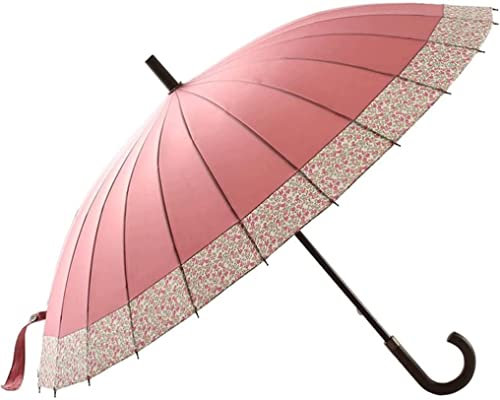 Regenschirm Sturmfest Schirm Großer Golfschirm Mit Kirschblüten-Design, Windfester Regenschirm, Übergroßer Regenschirm Regenschirme (Color : Pink)