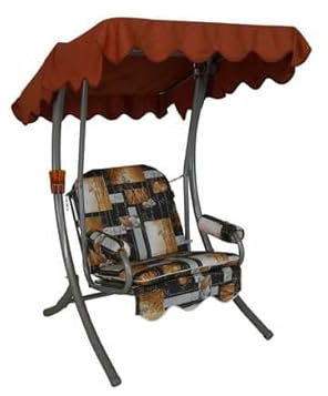 Angerer Freizeitmöbel GmbH Hollywoodschaukel 1-Sitzer - Gartenschaukel Made in Germany - Schaukel zum Sitzen und Entspannen - einfache Montage (Braun Bambus)