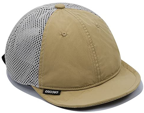CLAPE Sommer Mesh Basecap Short Brim Baseball Cap Unstructured Trucker Cap Low Profile Flat Brim Cap Quick Dry Sport Cappy Outdoor Kappen Khaki ASB01
