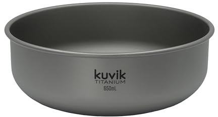 Kuvik Titanium Bowl 650ml (22 oz) - Ultralight and Compact Bowl for Backpacking, Camping, and Survival