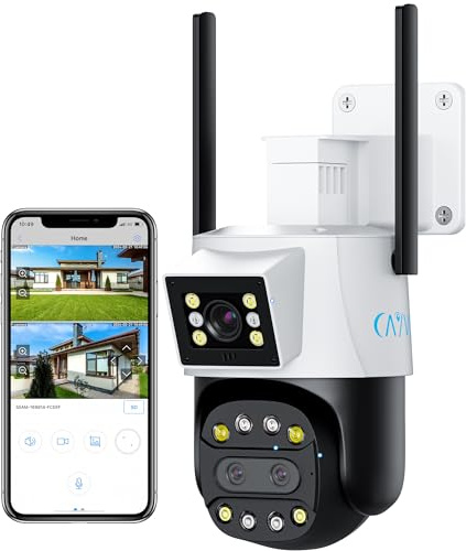 CAYVIS Outdoor WiFi övervakningskamera, PTZ IP-kamera Utomhus/Inomhus WiFi 1080P kamera, Human Shape Motion Detection, 20M färg nattseende, tvåvägsljud, vattentät IP66