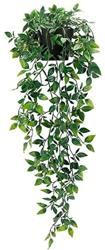 Wedhapy Artificial Hanging Plants Fake Plants Artificial Plants Indoor Artificial Ivy Hanging Plants Indoor Outdoor In Pot Fake Potted Plants Plastic Faux Plant For Wall Decor Mandala 65cm