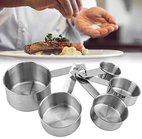 Gavigain Juego de cucharas medidoras 5PCS,30/60/80/125/250ml Taza medidora de Acero Inoxidable para Hornear,Cuchara medidora de Ingredientes Secos y líquidos para cocinar y Hornear