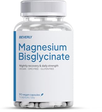Beverly Magnesio Bisglicinato 450 mg + Vitamina B6, 90 Cápsulas Veganas | Alta Absorción, 90 Días, Reduce Cansancio, Estrés y Calambres, Apoyo Muscular y Sueño, Sin Gluten ni Lactosa