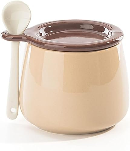 Tazón de azúcar Azucarero, azucarero de color macarrón con tapa y cuchara, azucarero de cerámica con orificio for tapa, tarro de especias de porcelana de 230 ml/8 oz, bote de condimento for salero-ros