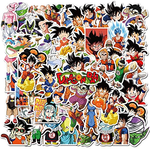 50pcs Dragonball Kids Stickers, Anime Cartoon Waterproof Vinyl Decal for Teen Kids Laptop, Travel Case, Phone, Bike, Water Bottle, Guitar, Computer, Skateboard