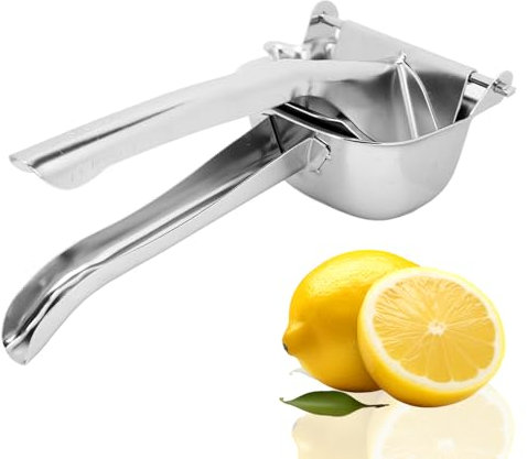 Hominas Exprimidor de Limones, Exprimidor de Frutas Manual de Jugo de Cítricos de Acero Inoxidable con Colador Extraíble para Exprimir Limón, Zumo Naranja, Granadas