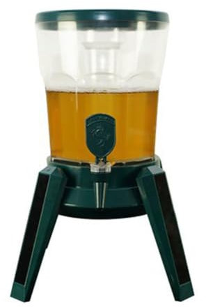 Dispensador de Bebidas Torre de Cerveza, Dispensador de Bebidas con Tubo de Hielo Extraíble de 3L con Grifo, Torre de Cerveza de Mesa con Tubo de Hielo Extraíble y Luz LED, Recargable por Dark Green