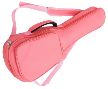 Verdickte Ukulelen Schultertasche 26/27 Zoll, Rosa, Oxfordstoff | Großes Fassungsvermögen, Verstellbarer Tragegurt, Futter Innen, Passend für Ukulele