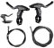Tkxjry 1 Paio 4 Pezzi Leva Freno della Bicicletta, Cavi freno * 2 + ManiglieFreno Bicicletta * 2, Maniglia Freno della Bicicletta, Leve del Freno del per Bici da Strada, per Bicicletta Bici, Nero